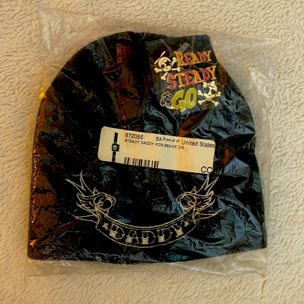 NWT ☠️ Black Steady Daddy Kids Beanie💥